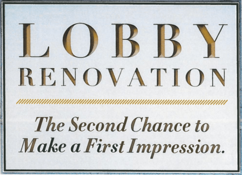 lobby renovation 101